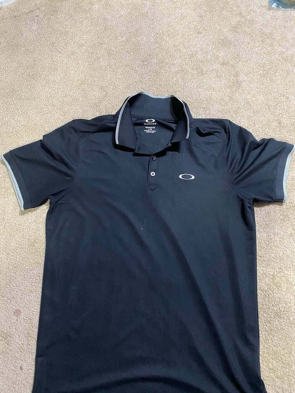 Oakley O Hydrolix Regular Fit Polo Shirt Black Size Large